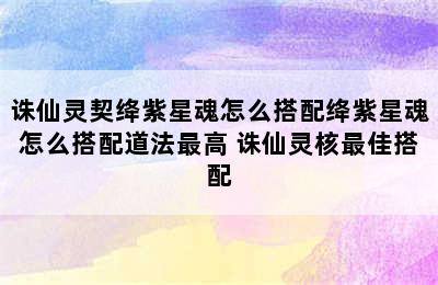 诛仙灵契绛紫星魂怎么搭配绛紫星魂怎么搭配道法最高 诛仙灵核最佳搭配